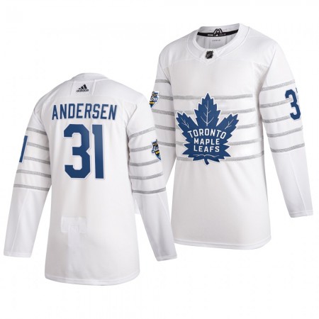 Män NHL Toronto Maple Leafs Tröjor Frederik Andersen 31 Vit Adidas 2020 All-Star Authentic